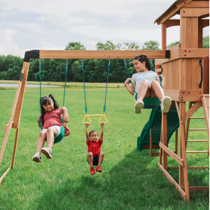 Kids Garden Playhouse Large Wendy Tree House Wooden Playcentre Slide Swing Set - Image 4