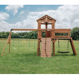 Kids Garden Playhouse Large Wendy Tree House Wooden Playcentre Slide Swing Set - Image 5