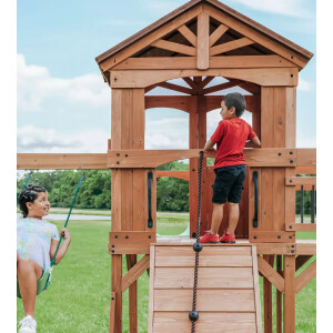 Kids Garden Playhouse Large Wendy Tree House Wooden Playcentre Slide Swing Set - Image 6