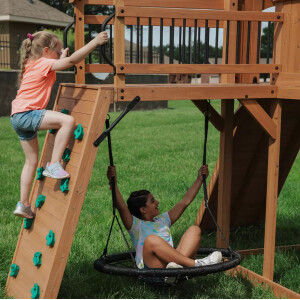 Kids Garden Playhouse Large Wendy Tree House Wooden Playcentre Slide Swing Set - Image 7