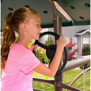 Outdoor Kids Playhouse Children Slide Swing Set Large Climbing Playcentre House - Image 5