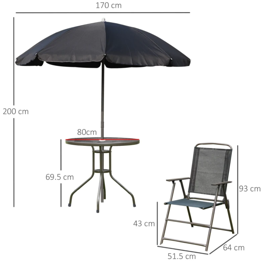 Patio-Garden-Furniture-Small-Glass-Dining-Table-4-Seat-Folding-Chair-Parasol-Set
