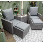Rattan Bistro Set Garden Wicker Patio Furniture 2 Chair Stool Cooler Table Cover