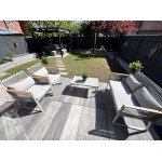 Modern Patio Furniture Rattan Conservatory Sofa Chairs Metal Garden Table Set