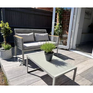Modern Patio Furniture Rattan Conservatory Sofa Chairs Metal Garden Table Set - Image 3