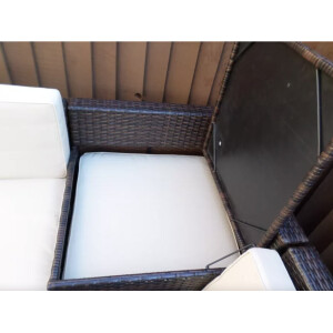 Rattan Corner Sofa Set Large Garden Patio Furniture Wicker Lounge Cushion Table - Image 4