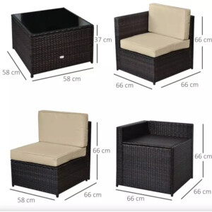 Rattan Corner Sofa Set Large Garden Patio Furniture Wicker Lounge Cushion Table - Image 5