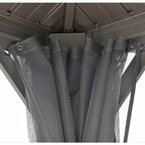 Metal Garden Gazebo Large Structure Curtains Shelter Outdoor Canopy Tent Roof - Image 6