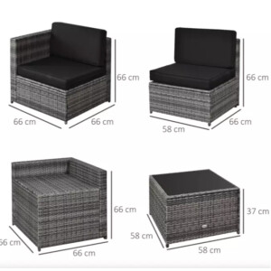 Extra Large Garden Furniture Outdoor Corner Sofa Patio Set Wicker Lounge Couch - Image 7