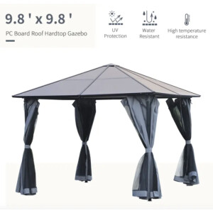 Hot Tub Gazebo Small Garden Canopy Outdoor Curtain Shelter Metal Structure Shade - Image 3