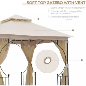 Garden Gazebo Canopy Patio Marquee Structure Awning Party Tent Pergola Shelter - Image 5