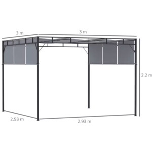 Metal Pergola Canopy Large Retractable Gazebo Patio Structure Garden Awning Tent - Image 6
