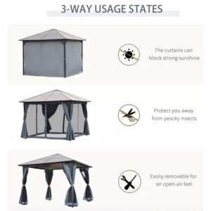 Hot Tub Gazebo Small Garden Canopy Outdoor Curtain Shelter Metal Structure Shade - Image 5