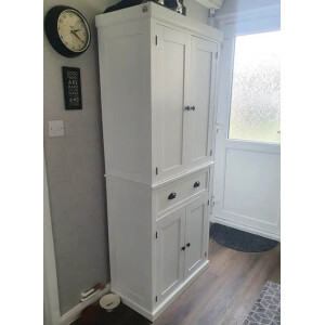 Tall Kitchen Cupboard Large Storage Larder Pantry Shelving Unit Dresser Cabinet - Image 3