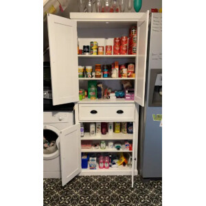 Tall Kitchen Cupboard Large Storage Larder Pantry Shelving Unit Dresser Cabinet - Image 4