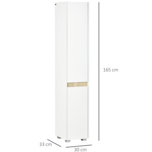 Tall Bathroom Cabinet Modern Storage Cupboard Narrow Slim Tallboy Tower Unit - Image 5
