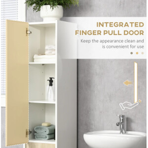 Tall Bathroom Cabinet Modern Storage Cupboard Narrow Slim Tallboy Tower Unit - Image 3
