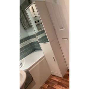 Tall Mirrored Cabinet Narrow Slim Cupboard Bathroom Bedroom Storage Tallboy Unit - Image 3