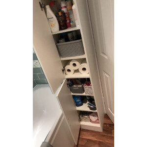 Tall Mirrored Cabinet Narrow Slim Cupboard Bathroom Bedroom Storage Tallboy Unit - Image 4