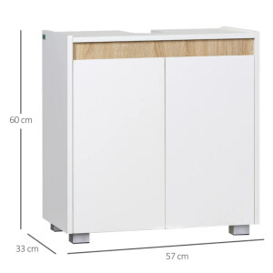 Modern Bathroom Cupboard Under Sink Vanity Basin Unit Floor Storage Door Cabinet - Image 6