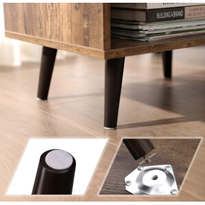 Bedside Table Cabinet Mid Century Style Modern Storage Unit Bedroom Drawer Shelf - Image 5