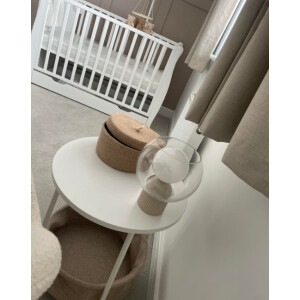 Round Side Table Modern White Storage Coffee Shelf Metal Furniture Plant Stand - Image 4