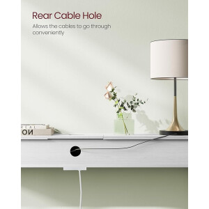 Modern Console Table White Slim Storage Shelf Narrow Metal Hallway Sideboard USB - Image 8