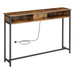 Large Console Table Rustic Narrow Storage Shelf Slim Industrial Hall Sideboard