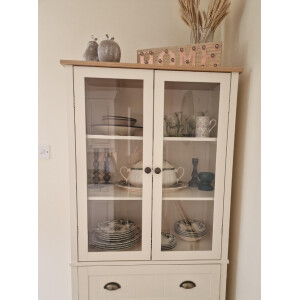Large Kitchen Cupboard Tall Display Glass Cabinet Storage Pantry Larder Unit - Image 5