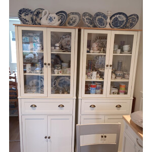 Large Kitchen Cupboard Tall Display Glass Cabinet Storage Pantry Larder Unit - Image 4
