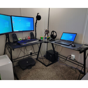 Glass Computer Desk Large Corner Workstation Modern Executive Home Office Table - Image 5