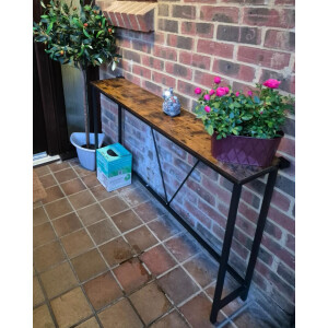 Metal Console Table Narrow Slim Hallway Furniture Rustic Industrial Sideboard - Image 4