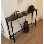Metal Console Table Narrow Slim Hallway Furniture Rustic Industrial Sideboard