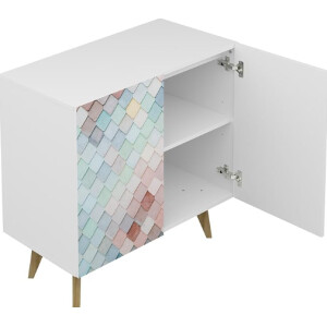 Retro Storage Cupboard Vintage Small Sideboard Furniture Side Cabinet Wooden Leg - Image 4