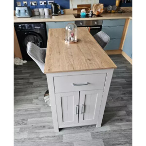 Breakfast Bar Table Tall Kitchen Island Storage Dining Rustic Coffee Cupboard - Image 3