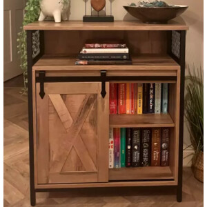 Rustic Side Cabinet Small Oak Sideboard Storage Shelf Unit Industrial Cupboard - Image 3
