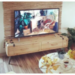 Retro TV Stand Vintage Industrial Style Media Cabinet Low Rustic Storage Unit