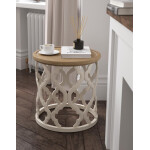 French Side Table Vintage Style Round Shabby Chic Wooden End Country Furniture