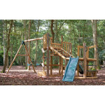 Kids Garden Playhouse Wooden Climbing Slide Swing Set Children Tree House Centre