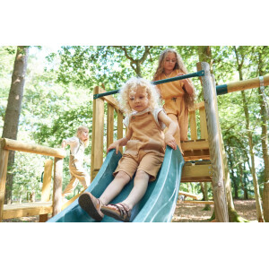 Kids Garden Playhouse Wooden Climbing Slide Swing Set Children Tree House Centre - Image 4