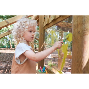 Kids Garden Playhouse Wooden Climbing Slide Swing Set Children Tree House Centre - Image 12