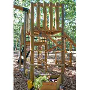 Kids Garden Playhouse Wooden Climbing Slide Swing Set Children Tree House Centre - Image 10