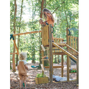 Kids Garden Playhouse Wooden Climbing Slide Swing Set Children Tree House Centre - Image 7