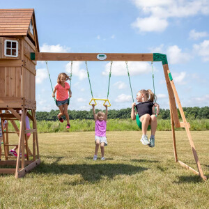 Large Garden Playcentre Children Wooden Playhouse Kid Tree House Swing Slide Set - Image 6