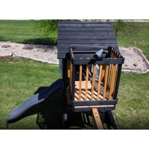 Kids Garden Playhouse Large Outdoor Playcentre Wooden Tree House Swing Slide Set - Image 4