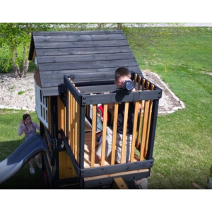 Kids Garden Playhouse Large Outdoor Playcentre Wooden Tree House Swing Slide Set - Image 6