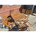 Wooden Garden Table and Chairs Garden Dining Set Large Folding Furniture 6 Seat