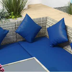 Large Rattan Dining Set Outdoor Patio Furniture Garden Corner Sofa Stools Table - Image 7