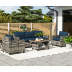 Rattan Garden Furniture Set Wicker Patio 5 Seater Sofa Chair Lounge Coffee Table