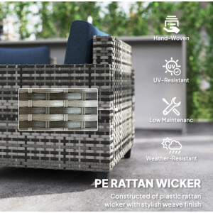 Rattan Garden Furniture Set Wicker Patio 5 Seater Sofa Chair Lounge Coffee Table - Image 4